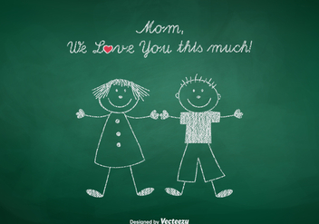Free Mom We Love You Vector Illustration - бесплатный vector #389099