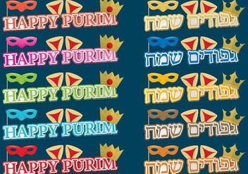 Happy Purim Titles - vector gratuit #389779 