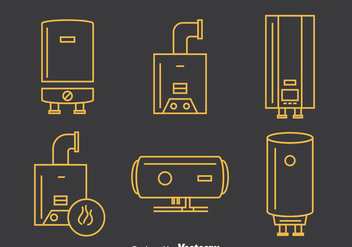 Boiler Line Icons Vector - Free vector #390519