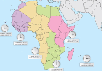 Africa Time Zones - vector #390569 gratis