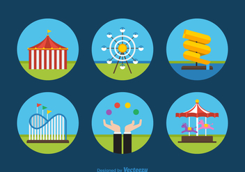 Free Flat Amusement Park Vector Icons - бесплатный vector #391369