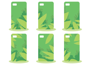 Green Jungle Phone Case Pattern Vector Set - бесплатный vector #391569