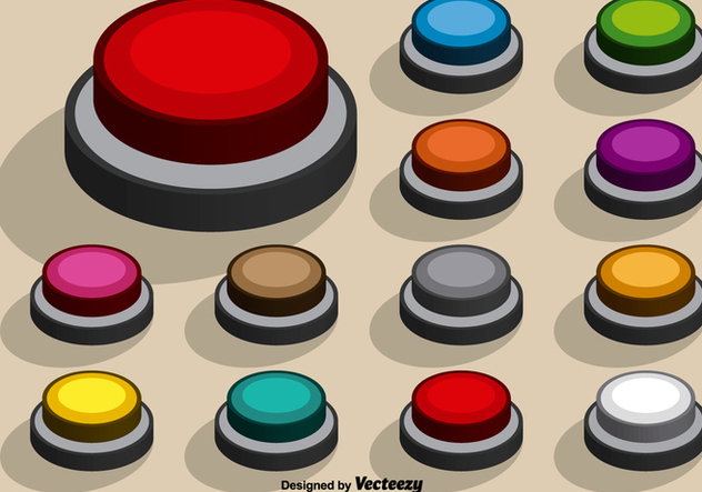 Collection Of Vector Colorful Arcade Buttons - vector gratuit #391719 