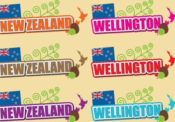 New Zealand And Wellington Titles - vector gratuit #391779 