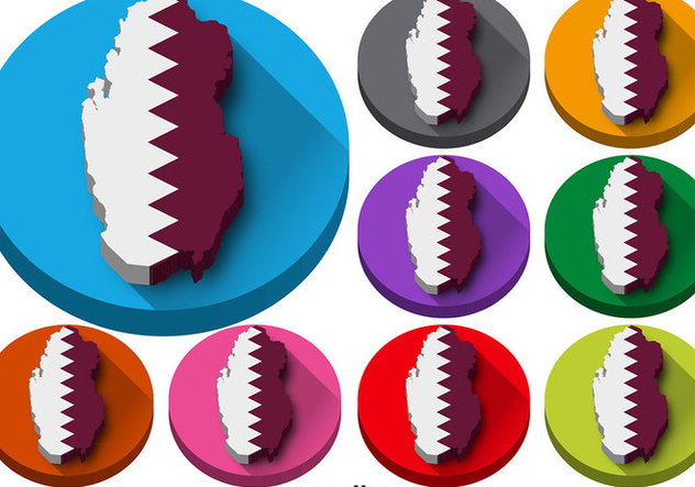 Vector Set Of Qatar State Silhouette Buttons - vector gratuit #392199 