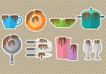 Dirty Dishes Icons - vector #392229 gratis