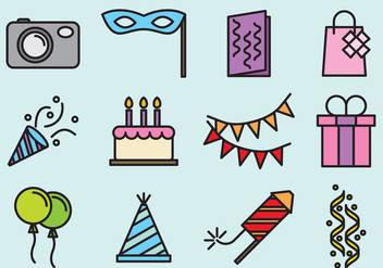 Cute Party Icons - Free vector #392409