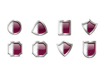 Qatar Flag Emblem Vector - бесплатный vector #392859