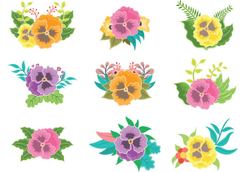 Free Pansy Icons Vector - vector gratuit #392899 