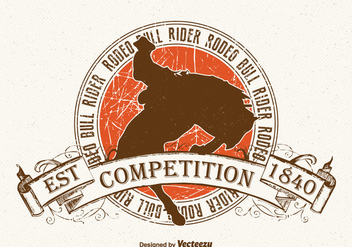 Free Bull Rider Vintage Vector Illustration - vector #393629 gratis