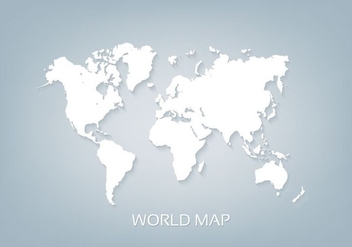 Free Vector World Map White 3D - Free vector #393809