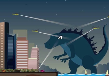 Free Godzilla Illustration - бесплатный vector #394089