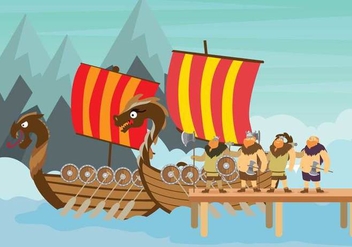 Free Viking Ship Illustration - бесплатный vector #394109