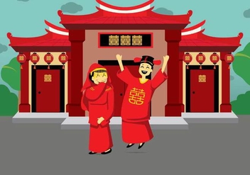 Free Chinese Wedding Illustration - Kostenloses vector #394599