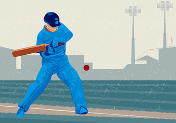 Cricket Player Hitting The Ball - Kostenloses vector #394839