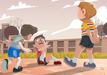 Vector Kid Bullying While Playing - Free vector #394849