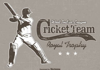 Free Cricket Player Retro Vector Poster - бесплатный vector #395419