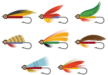 Vector Of Fly Fishing Lures Hook - vector gratuit #395579 