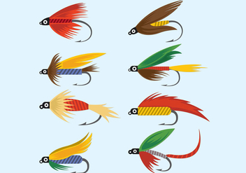 Vector Of Fly Fishing Lures Hook - vector gratuit #395629 