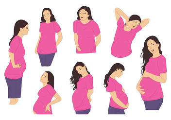 Pregnant Mommy Vector - Free vector #395899