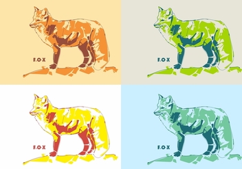 The Colorful Fox in Vector Popart - бесплатный vector #396819