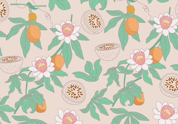 Passion Fruit Pattern Vector - Free vector #397389