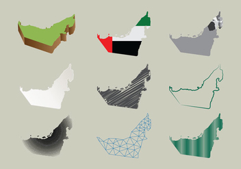 Free UAE Map In Many Styles - бесплатный vector #397469