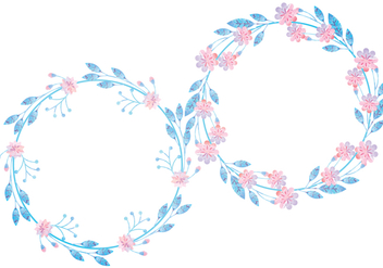 Vector Floral Wreaths - vector gratuit #398289 
