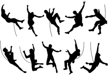 Silhouette Of Wall Climbers - Kostenloses vector #398349