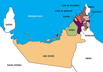 UAE Map Vector Boundary - vector gratuit #398879 