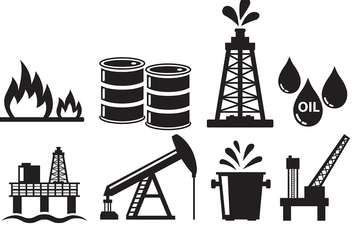 Oil Field Icons - vector gratuit #399419 