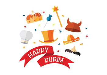 Happy purim vector icons - бесплатный vector #399759