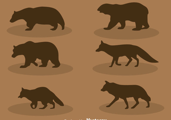 Forest Animal Silhouette Vector Set - Kostenloses vector #400339