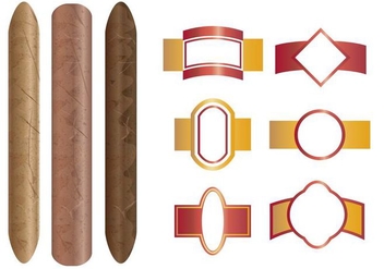 Cigar And The Labels Template - Free vector #400449