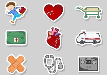 Free CPR Stickers Icons Vector - vector gratuit #400969 