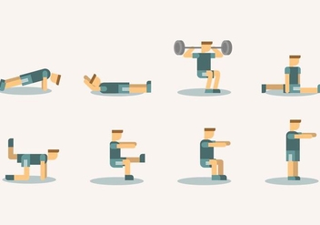 Squat and Exerices Vector Icons - бесплатный vector #401429