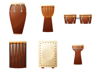 African Drums Illustration - бесплатный vector #401709