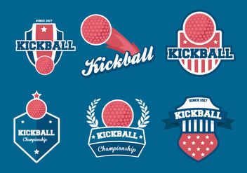 Kickball Vector Badges - бесплатный vector #402149