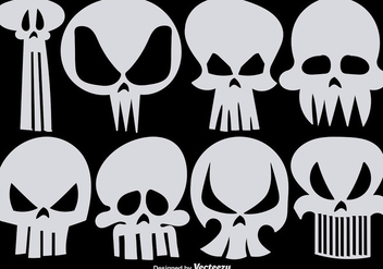 Set of Vector Hand Drawn Skulls - Free vector #403629