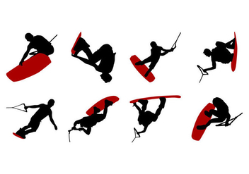 Free Wakeboarding Silhouettes Vector - vector gratuit #403839 
