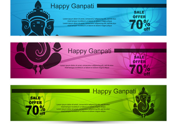 Vector Illustration of Ganpati Banner - vector gratuit #403909 