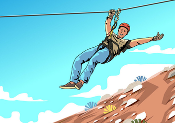 Young Male Zipline Rider - Free vector #403939