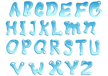 Blue Water Font Vector - vector #404119 gratis