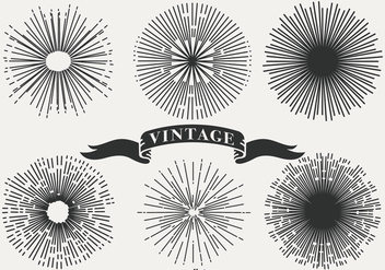 Vintage Sunburst Shapes - бесплатный vector #404219