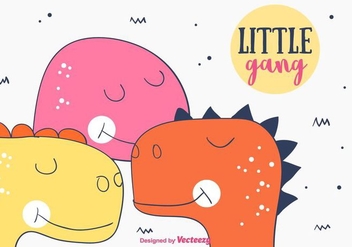 Little Dino Gang Background - бесплатный vector #404319