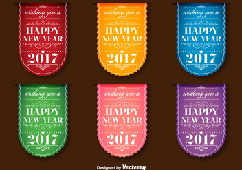 New Year 2017 Vector Labels - Free vector #404909