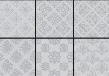 Gray Monochromatic Toile Patterns - Free vector #404999
