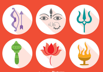 Durga Festival Element Vector Set - Kostenloses vector #405089