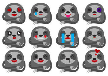 Free Cartoon Sloth Emoticons Vector - vector #405809 gratis