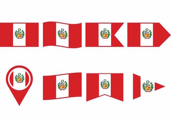 Peru Flag Set - vector #406019 gratis